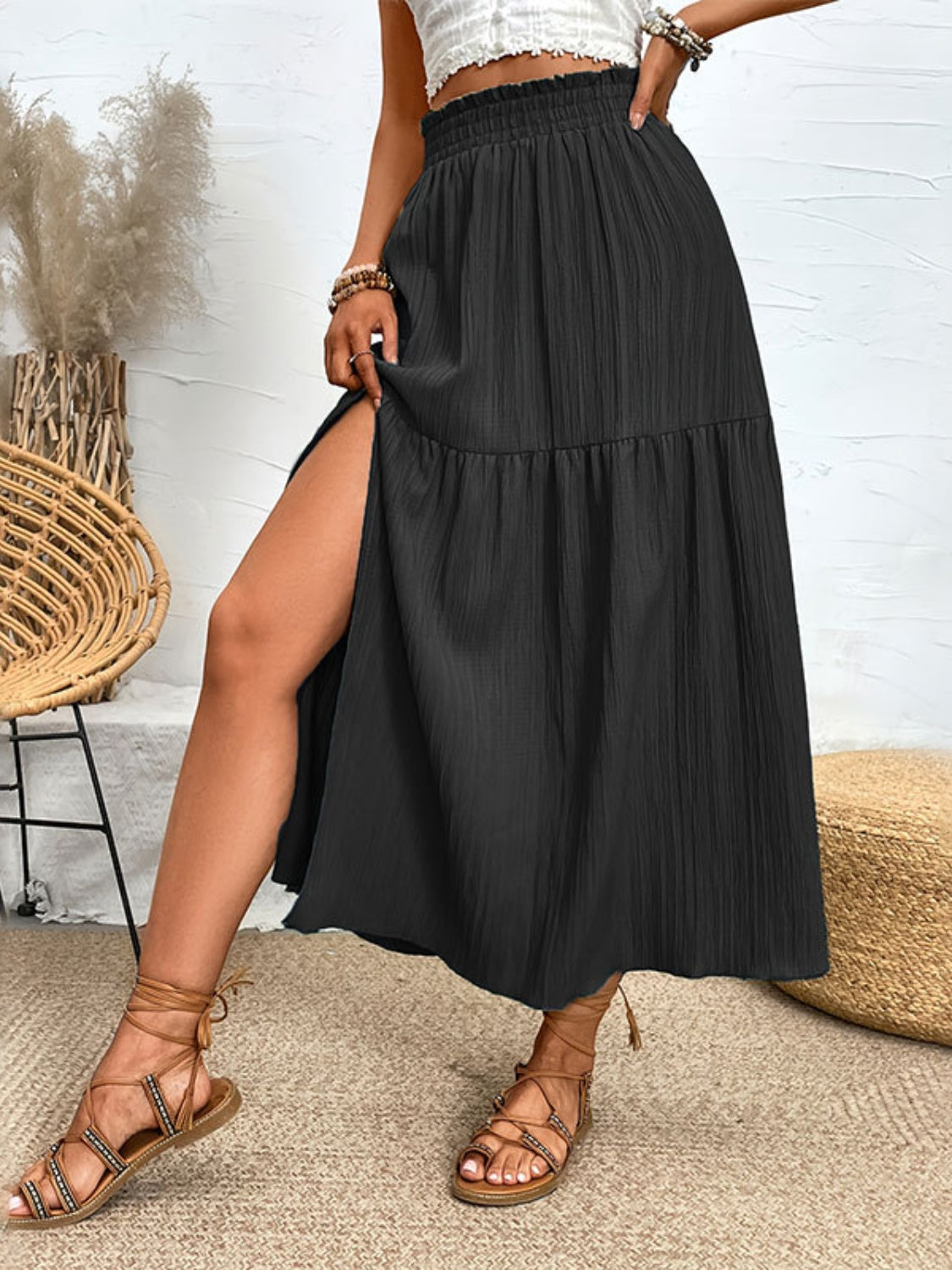 Frill Slit Skirt - The Goddess Galleries