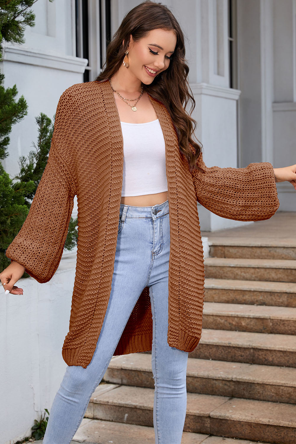 Open Front Longline Cardigan - The Goddess Galleries