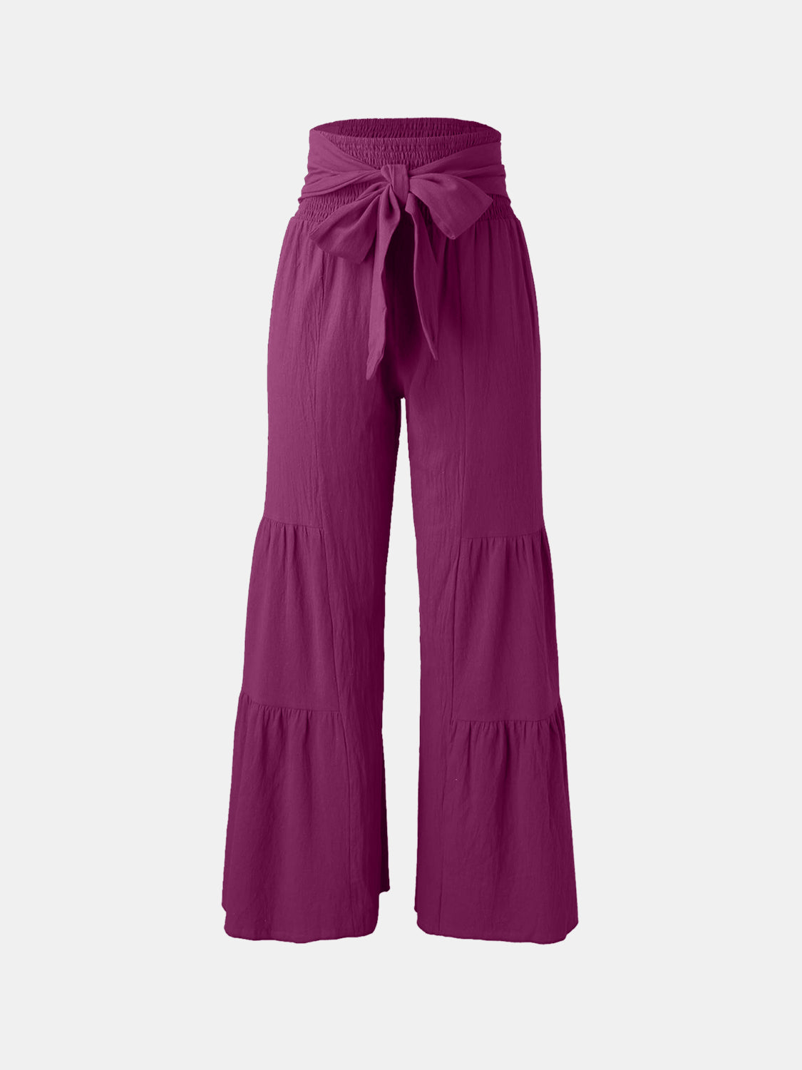 Tied Ruched Wide Leg Pants - The Goddess Galleries