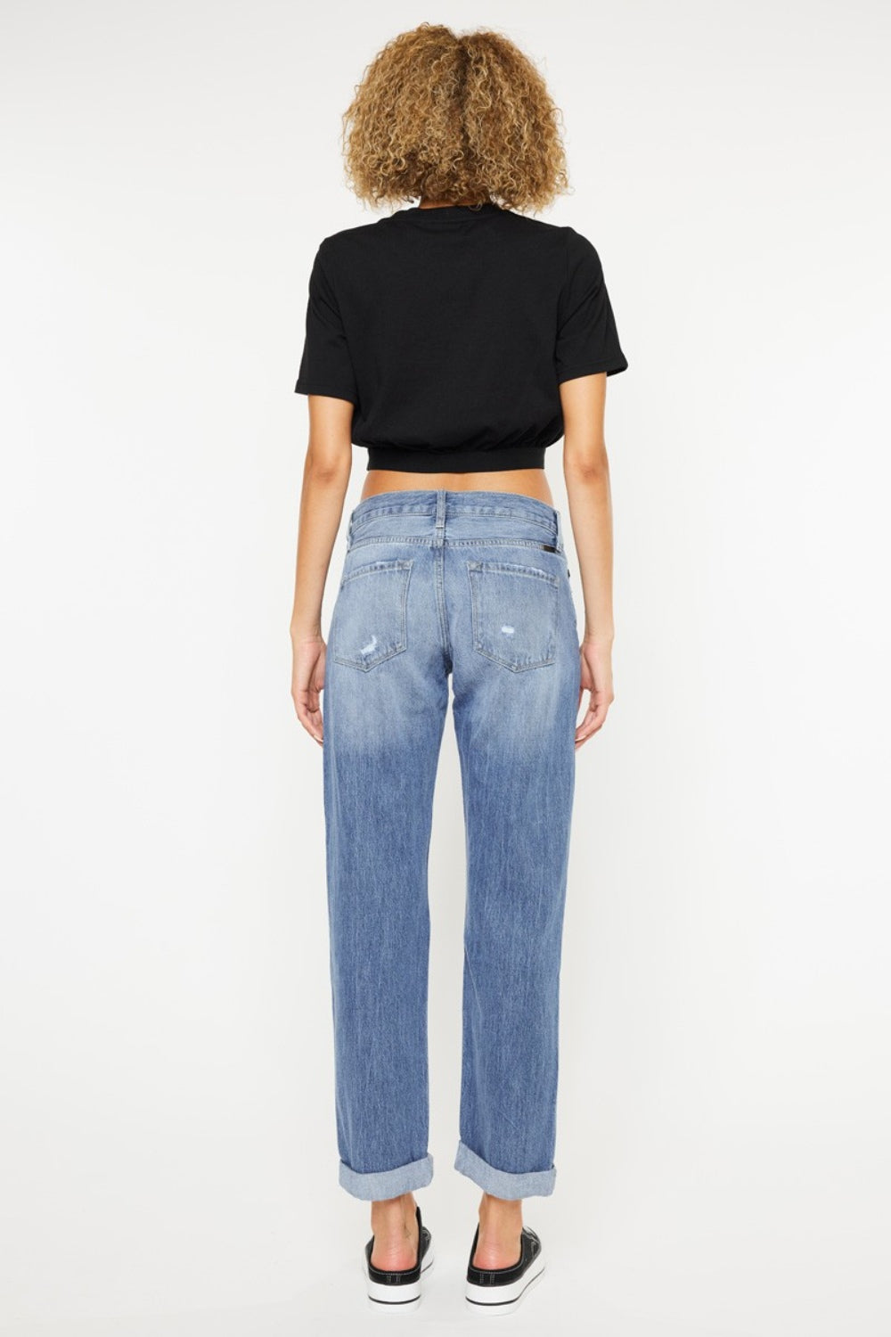 Kancan Mid Rise Distressed Straight Jeans - The Goddess Galleries