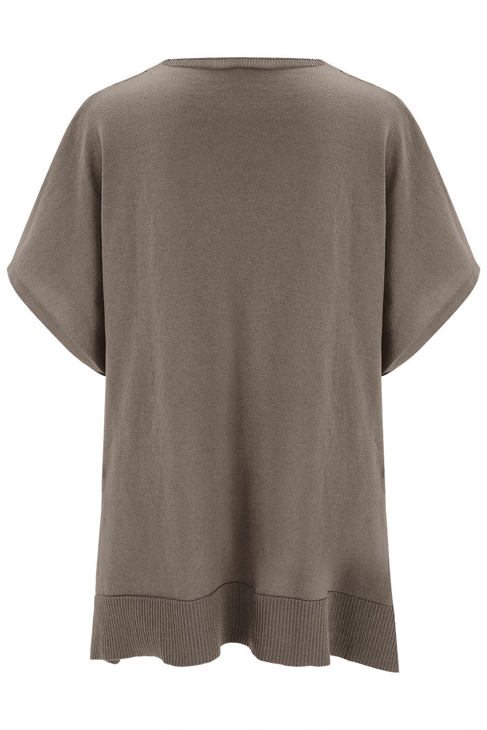 Slit V-Neck Half Sleeve Knit Top - The Goddess Galleries