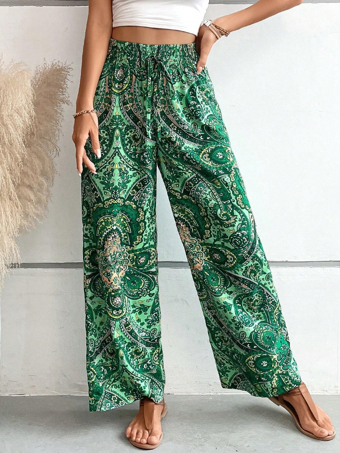 Printed Wide Leg Pants - The Goddess Galleries