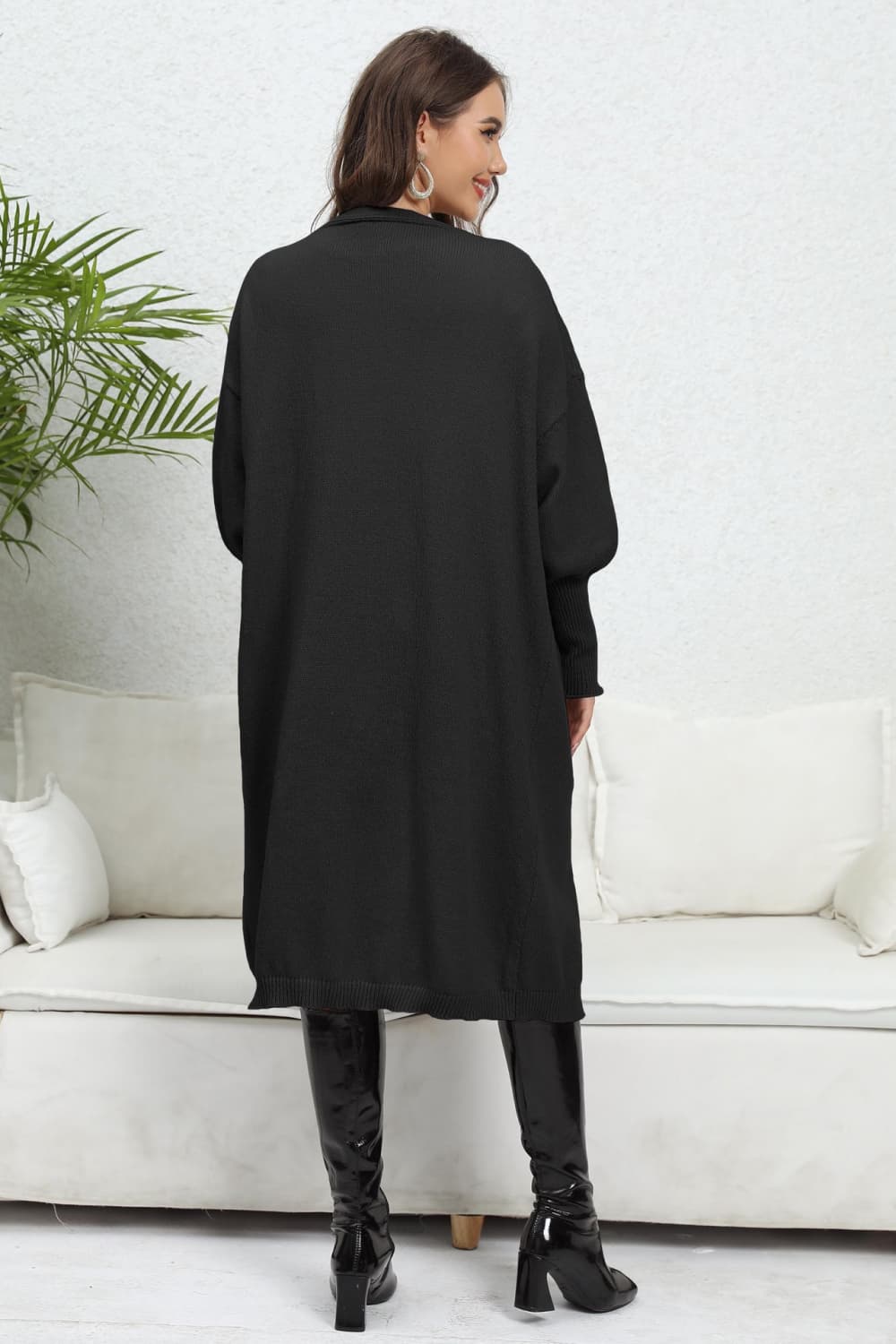 Open Front Dropped Shoulder Cardigan - The Goddess Galleries