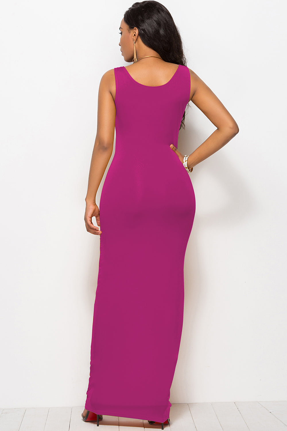 Scoop Neck Wide Strap Maxi Dress - The Goddess Galleries