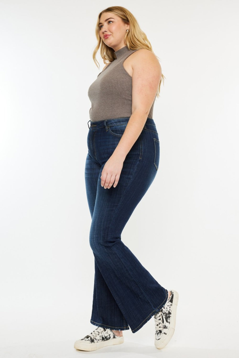 Kancan Full Size Mid Rise Flare Jeans - The Goddess Galleries