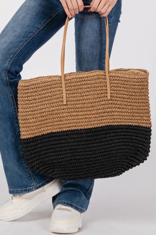 Fame Straw Braided Beach Tote Bag - The Goddess Galleries