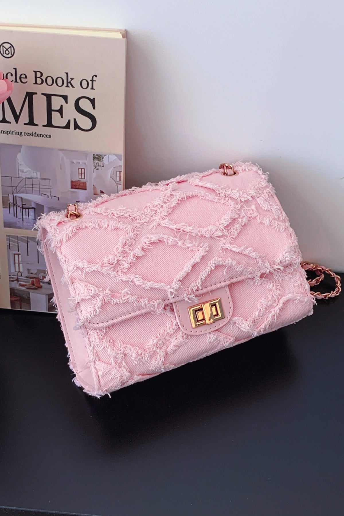 Raw Hem Denim Crossbody Bag - The Goddess Galleries