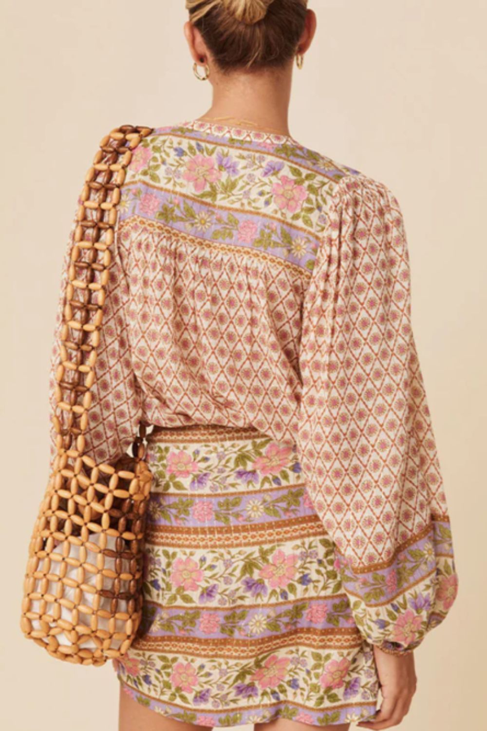 Printed Button Down Long Sleeve Shirt - The Goddess Galleries