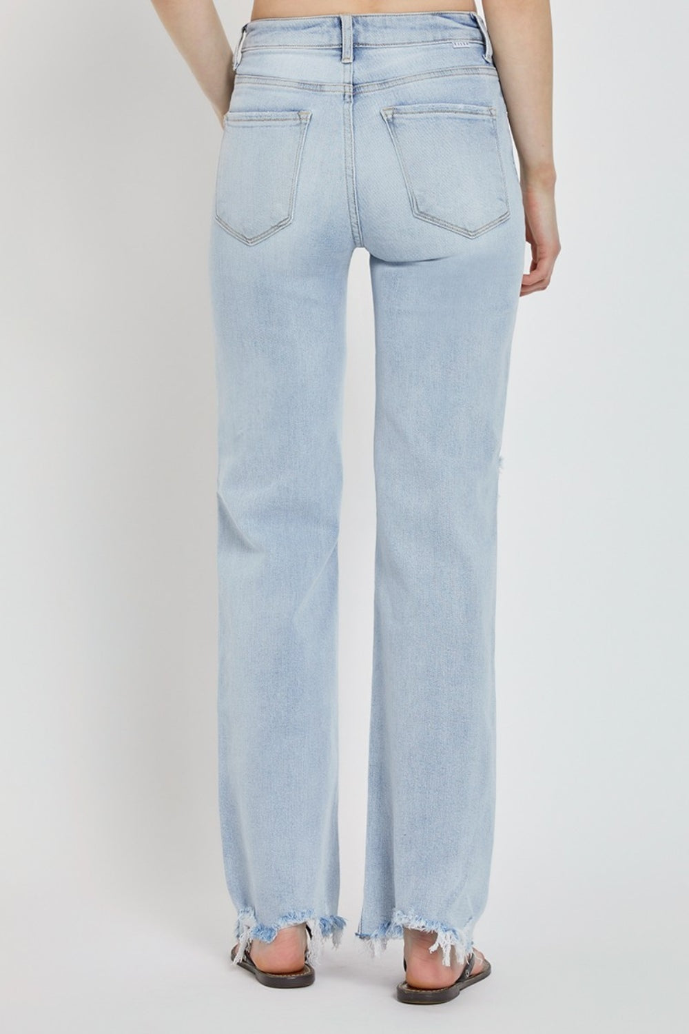 RISEN Full Size High Rise Distressed Wide Leg Jeans - The Goddess Galleries