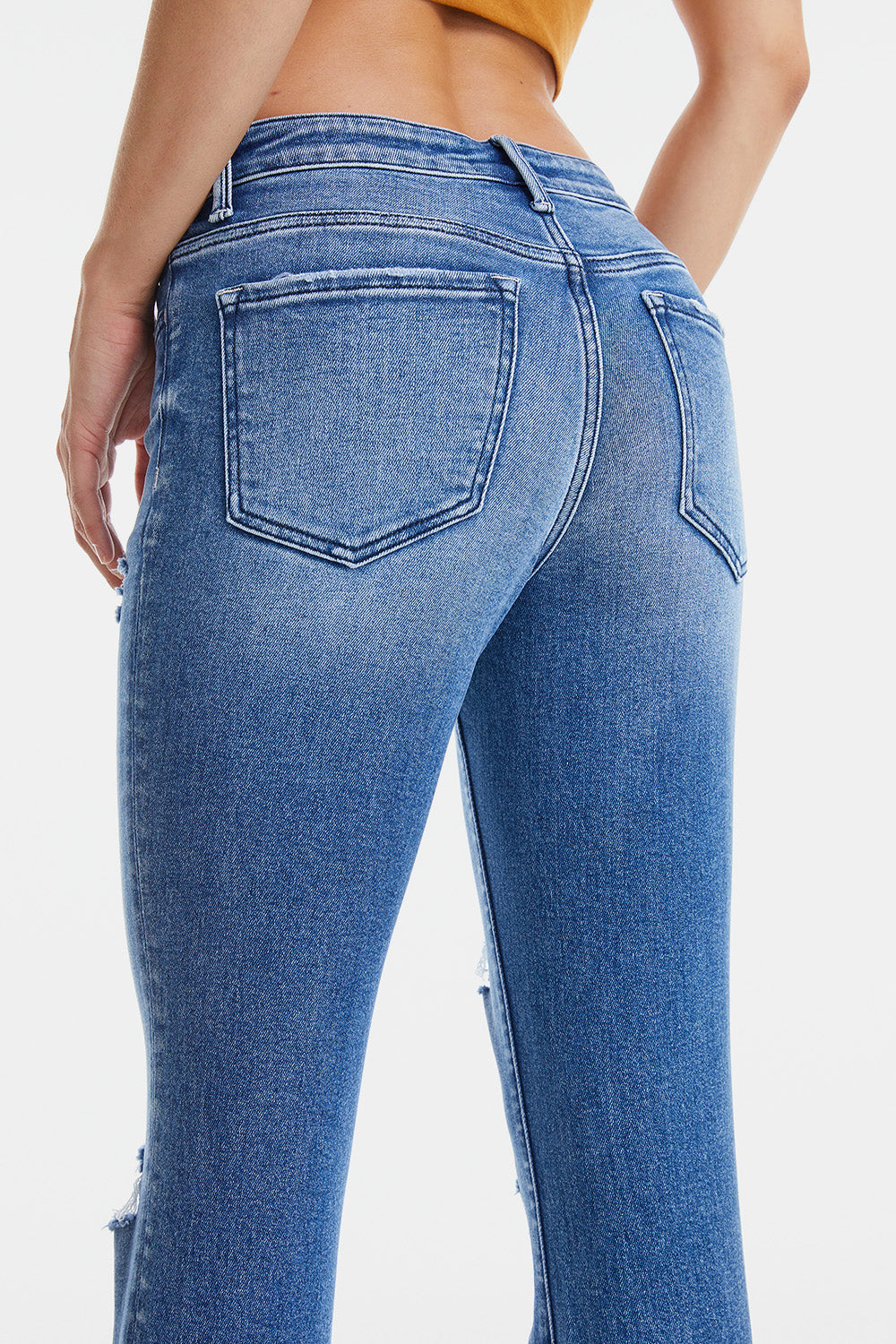 BAYEAS Full Size High Waist Distressed Cat's Whiskers Straight Jeans - The Goddess Galleries