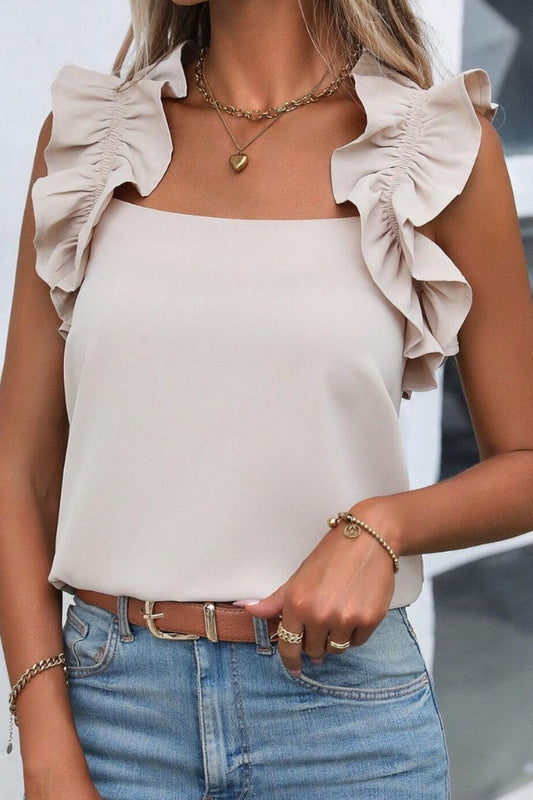 Ruffled Square Neck Tank - The Goddess Galleries