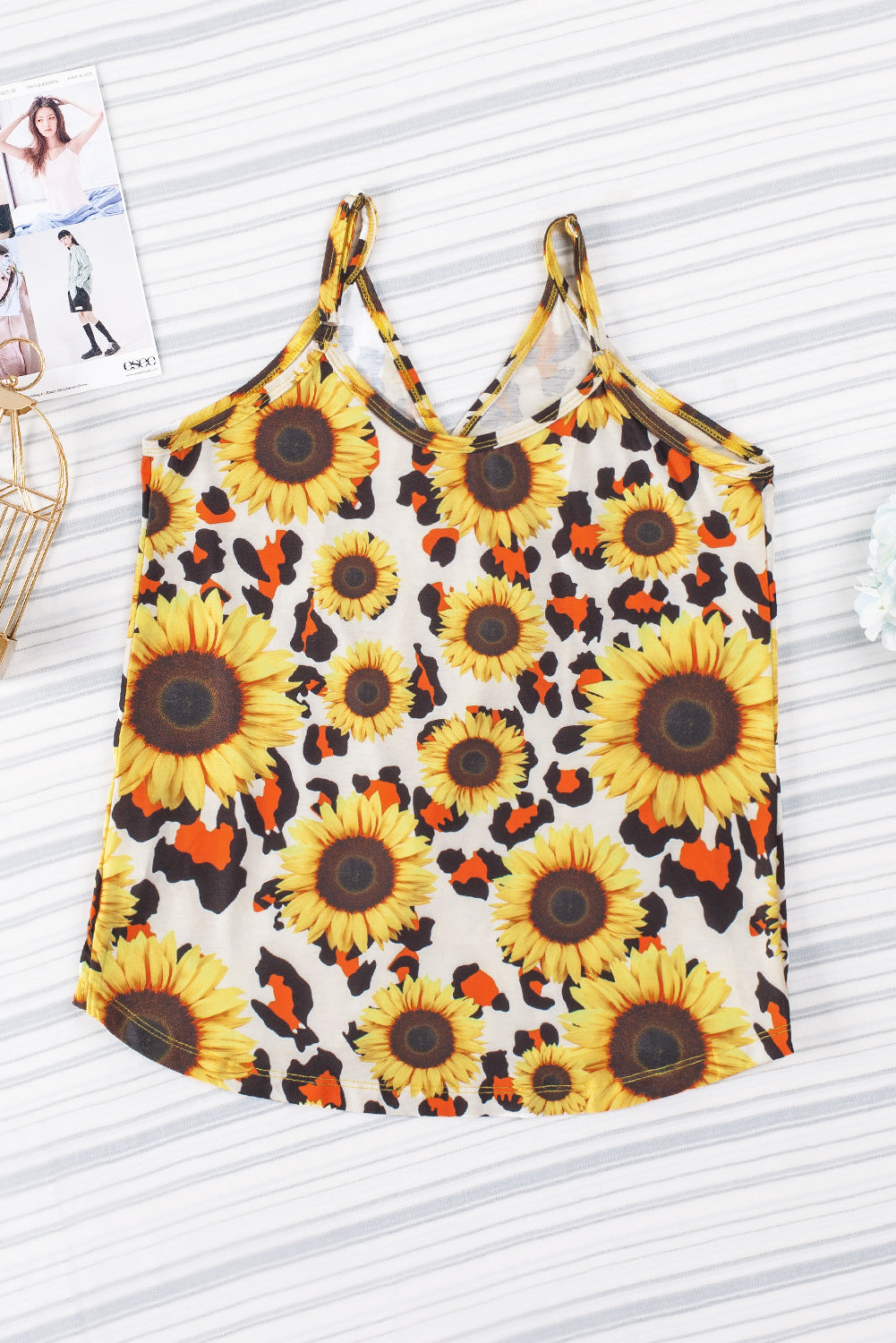 Printed Surplice Spaghetti Strap Cami - The Goddess Galleries