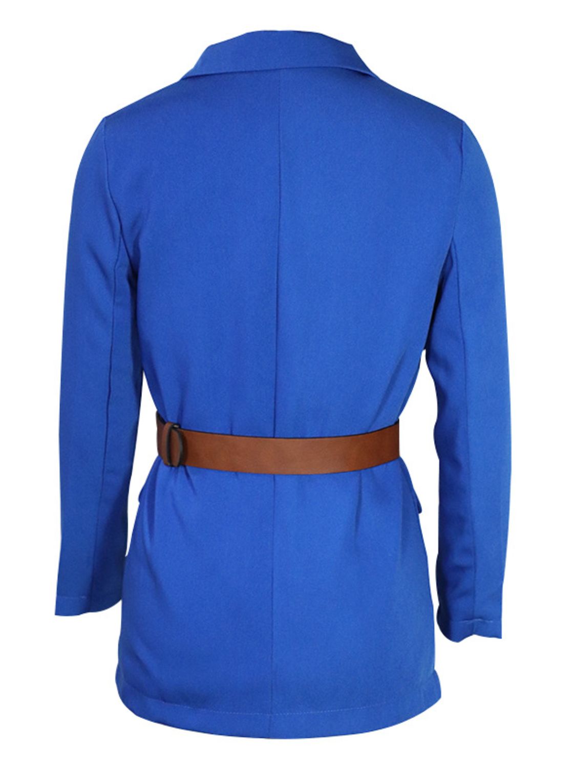 Buttoned Lapel Collar Long Sleeve Blazer - The Goddess Galleries