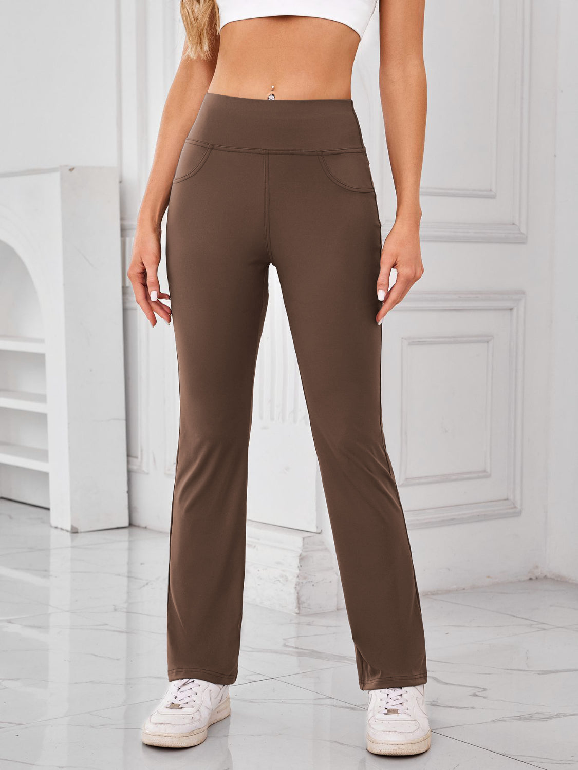 Lovelet High Waist Active Pants with Pockets - The Goddess Galleries