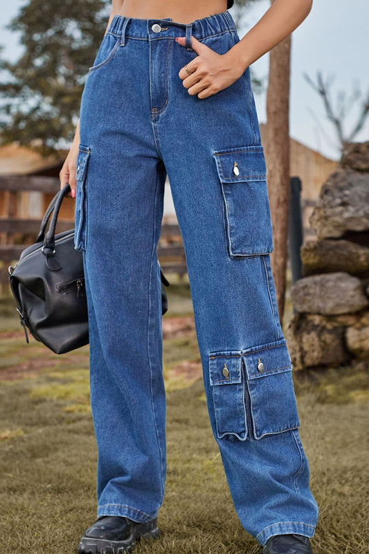Loose Fit Long Jeans with Pockets - The Goddess Galleries