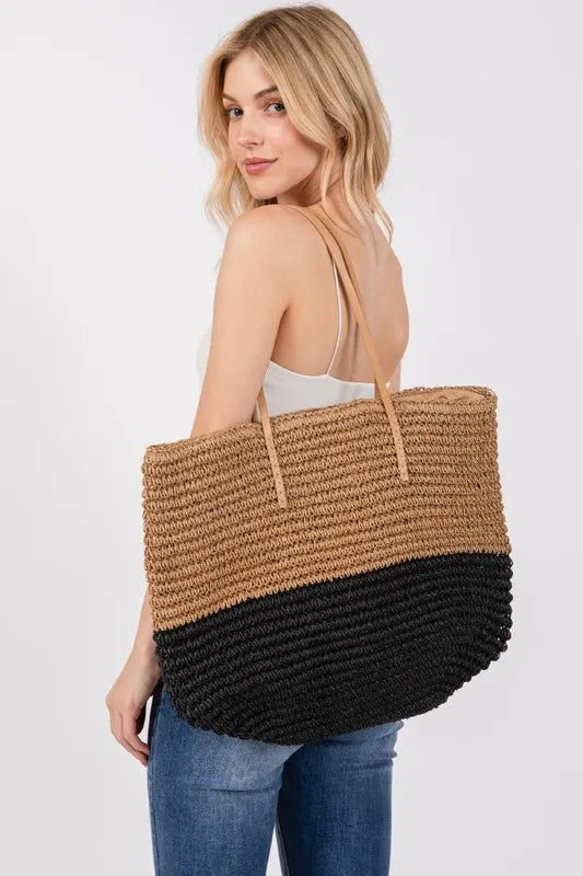Fame Straw Braided Beach Tote Bag - The Goddess Galleries