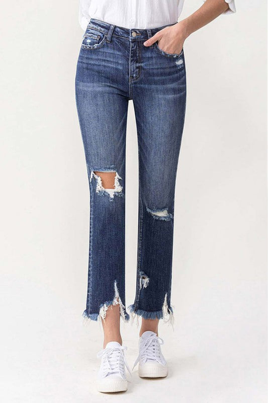 Lovervet Jackie Full Size High Rise Crop Straight Leg Jeans - The Goddess Galleries