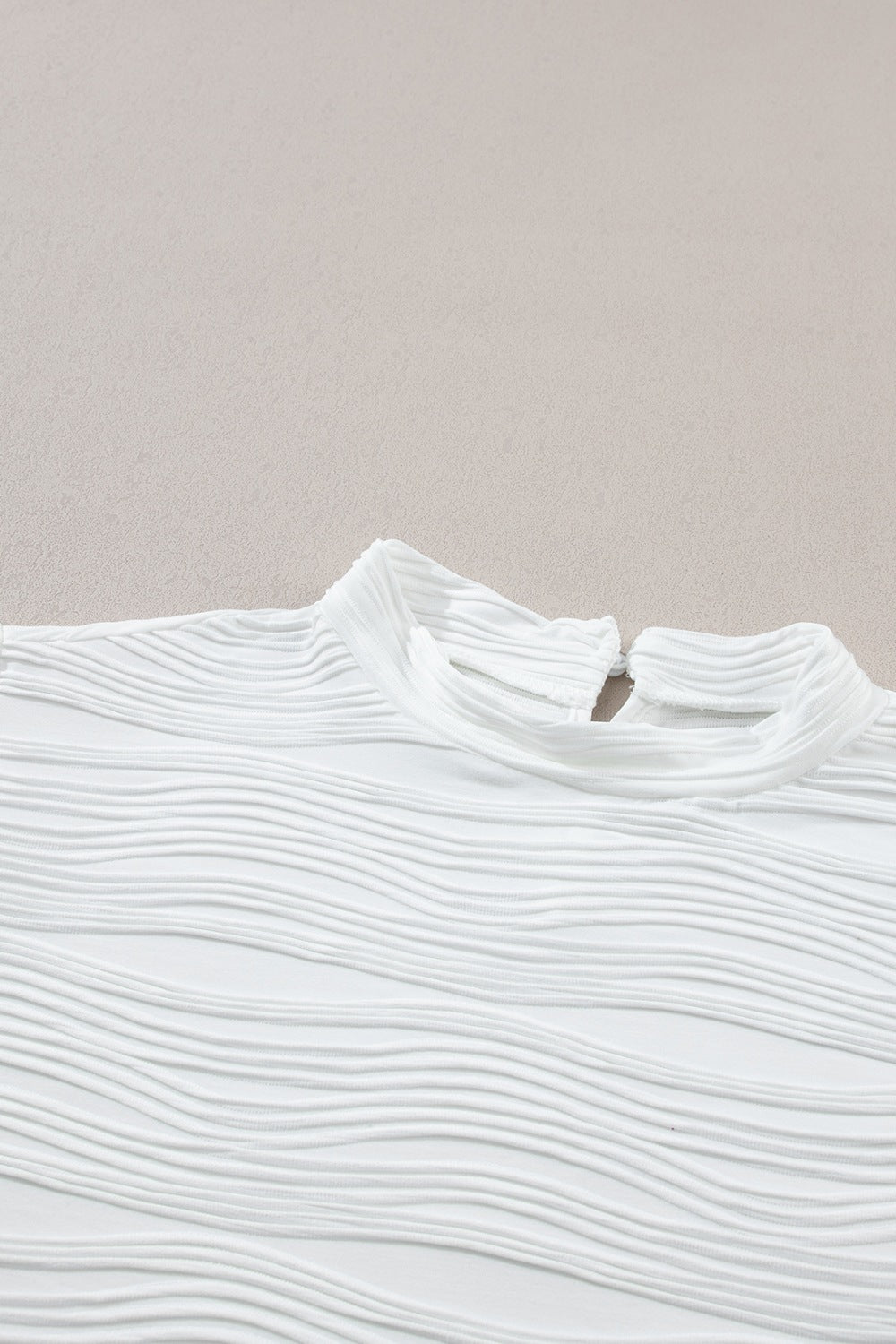 Textured Mock Neck Cap Sleeve Top - The Goddess Galleries