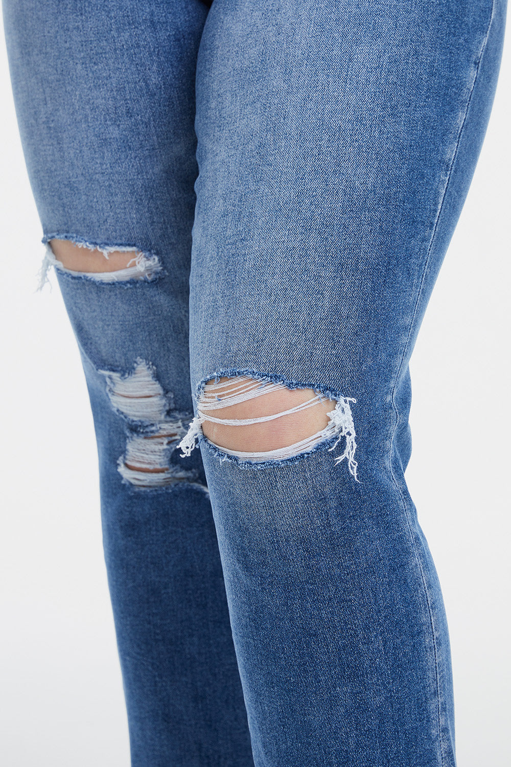 BAYEAS Full Size High Waist Distressed Cat's Whiskers Straight Jeans - The Goddess Galleries
