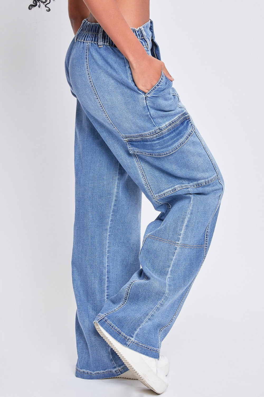 YMI Jeanswear High-Rise Straight Cargo Jeans - The Goddess Galleries