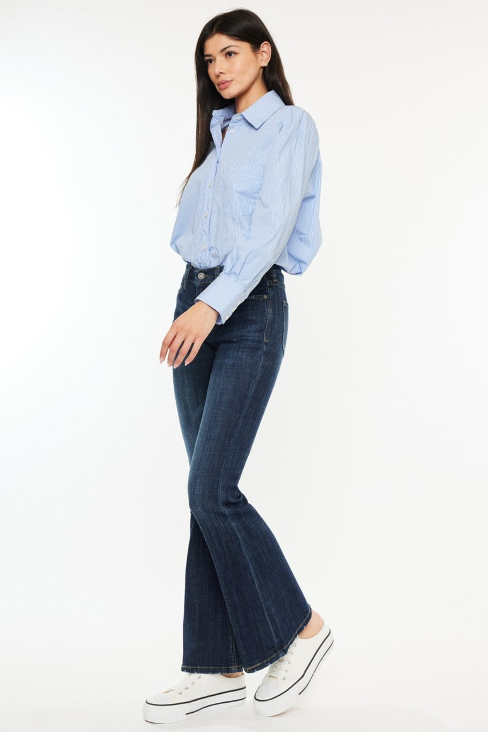 Kancan Full Size Mid Rise Flare Jeans - The Goddess Galleries