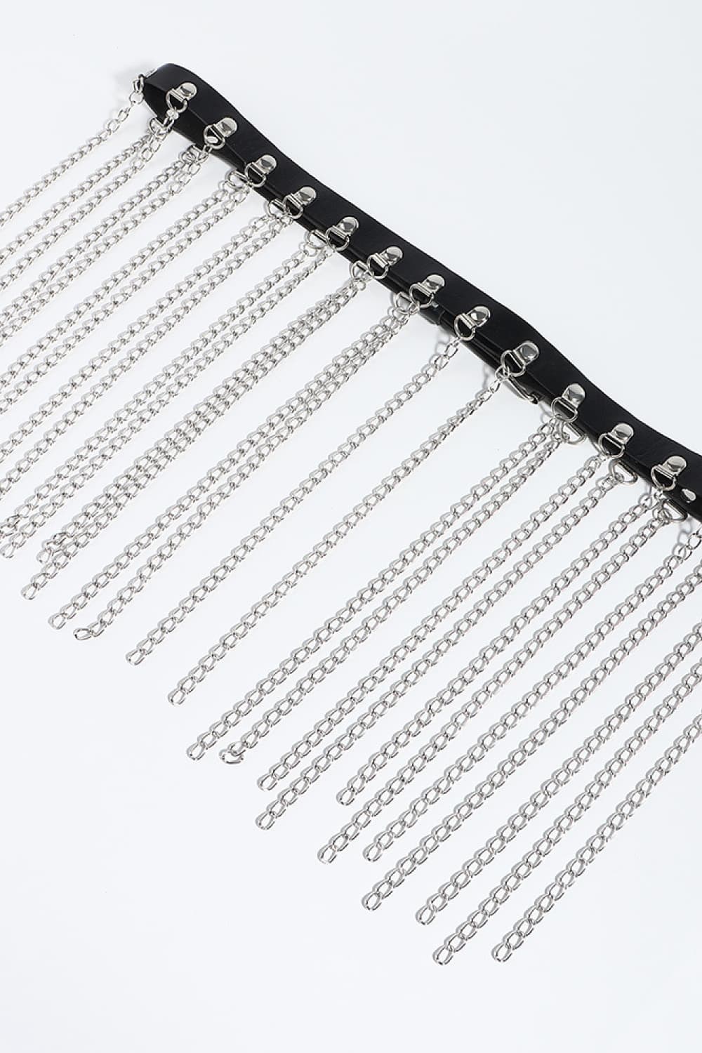 Fringed Chain PU Leather Belt - The Goddess Galleries