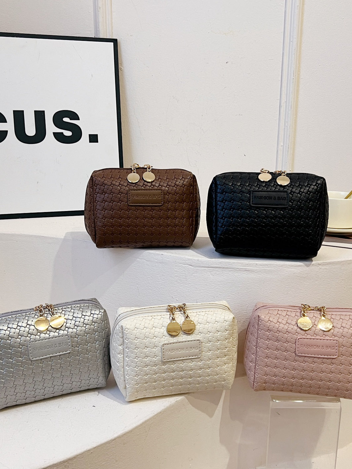 PU Leather Woven Clutch - The Goddess Galleries