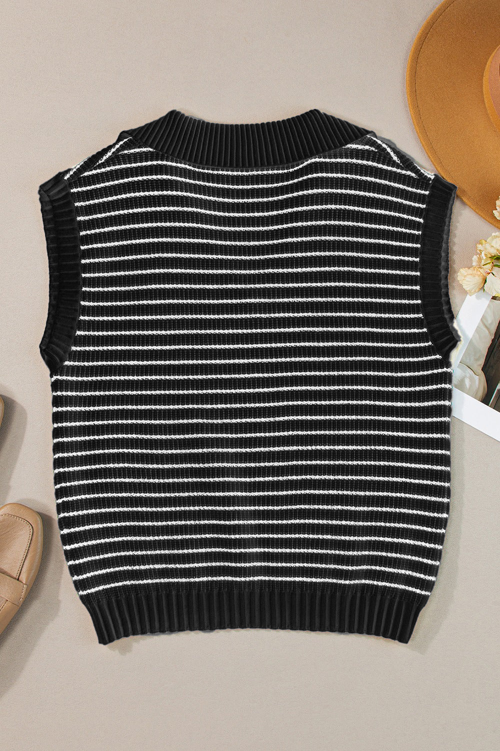 Striped Collared Neck Tank - The Goddess Galleries