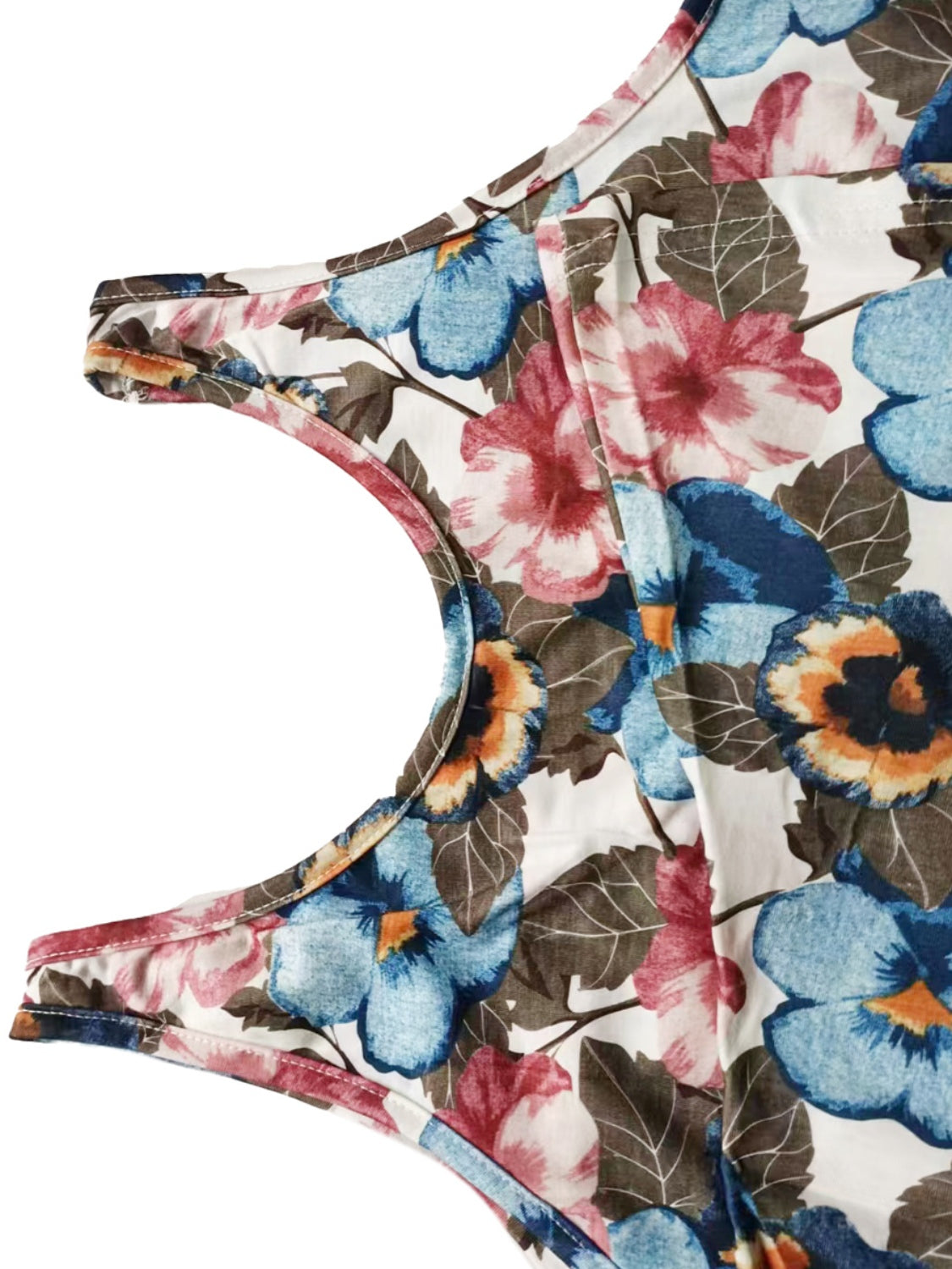 Shiny Printed Scoop Neck Wide Strap Tank - The Goddess Galleries