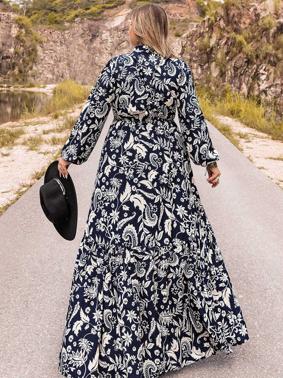Plus Size Long Sleeve Maxi Dress - The Goddess Galleries