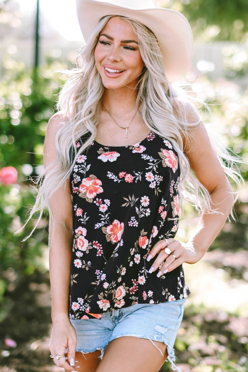 Floral Spaghetti Strap Cami - The Goddess Galleries