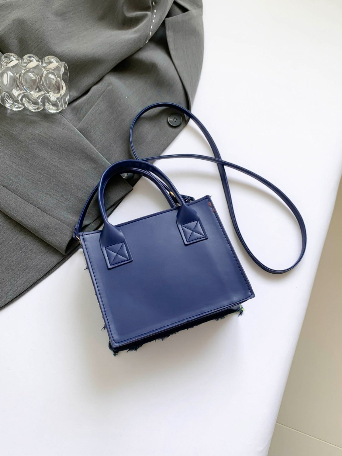 Raw Edge Plaid Shoulder Bag - The Goddess Galleries