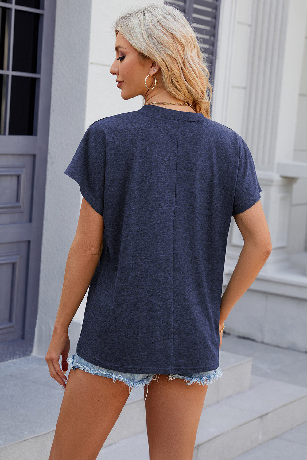 V-Neck Short Sleeve T-Shirt - The Goddess Galleries