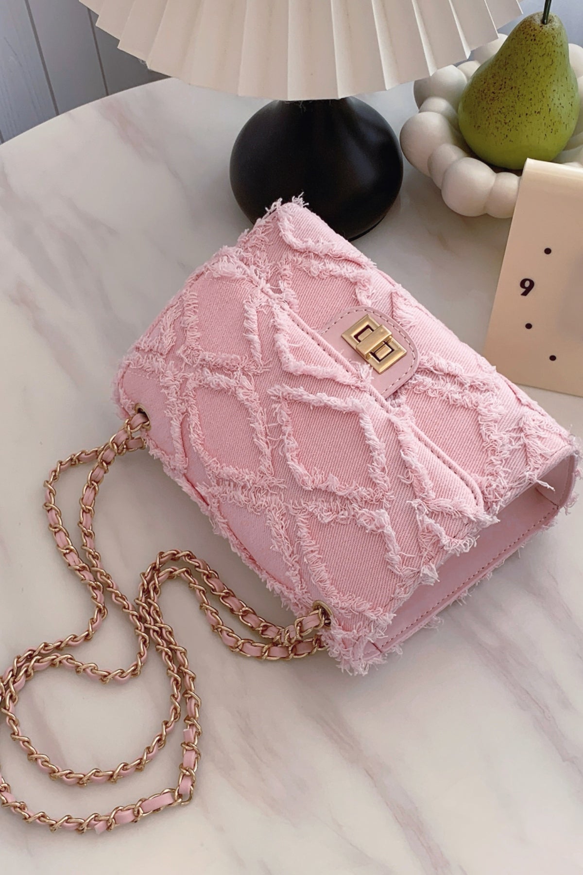 Raw Hem Denim Crossbody Bag - The Goddess Galleries
