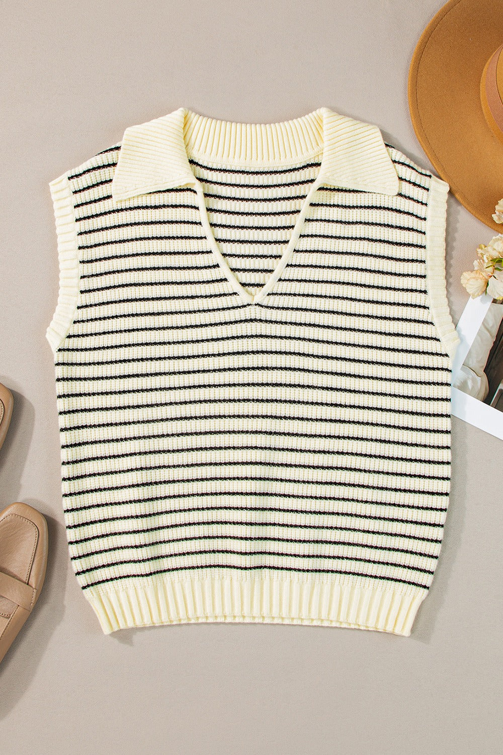 Striped Collared Neck Tank - The Goddess Galleries