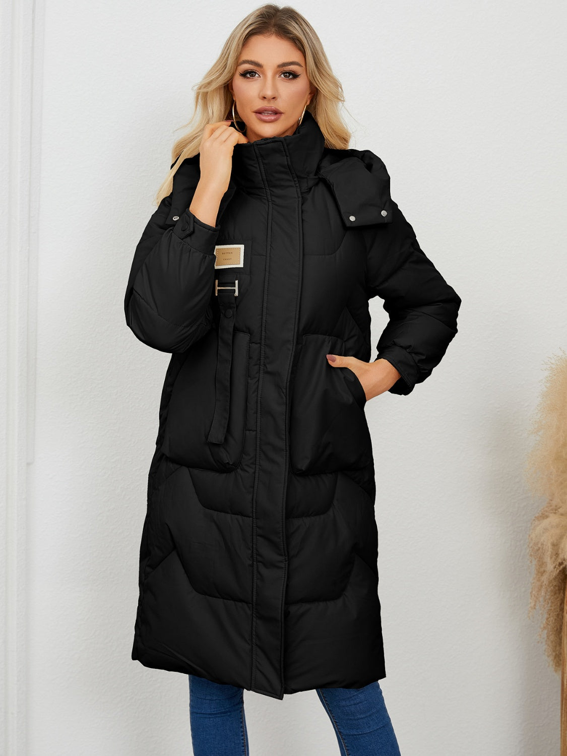 Long Sleeve Longline Hooded Winter Coat - The Goddess Galleries