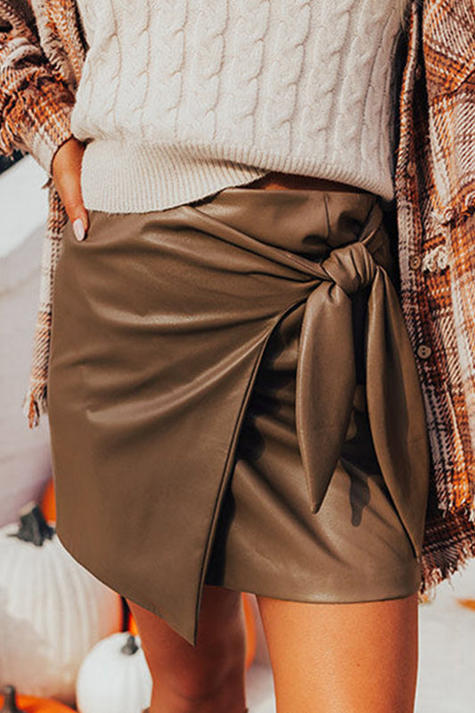 Bowknot Elastic Waist Mini Skirt - The Goddess Galleries