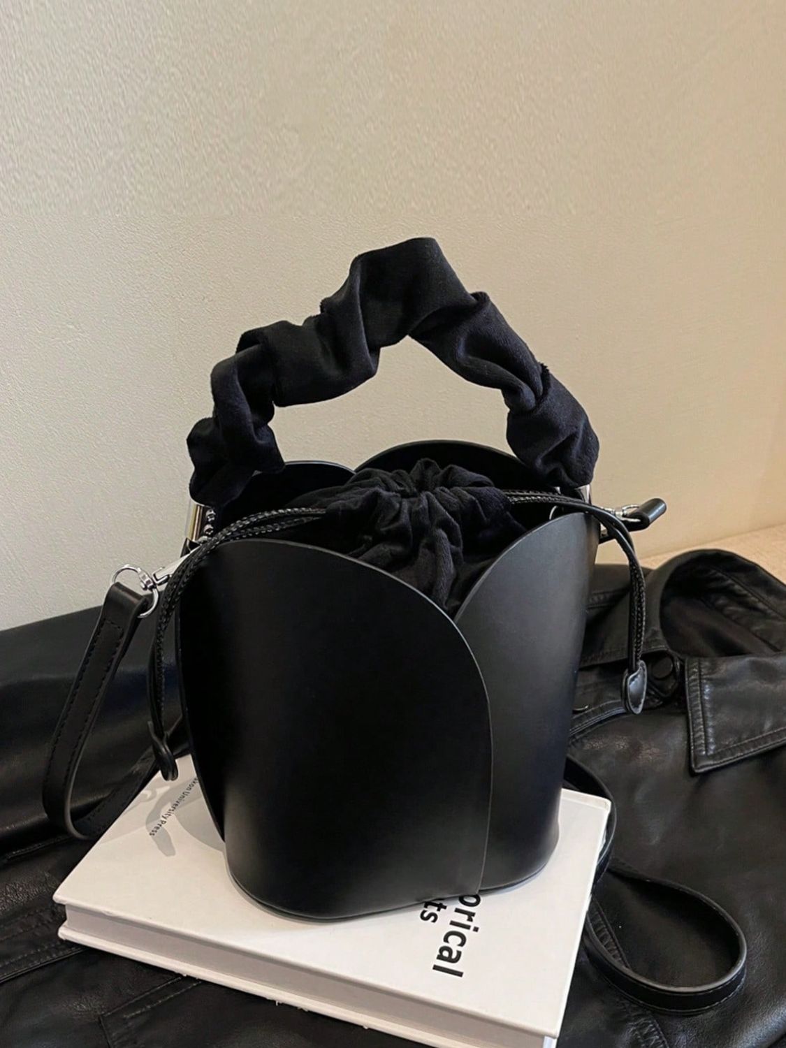 PU Leather Drawstring Bucket Bag - The Goddess Galleries