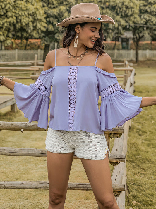 Square Neck Flare Sleeve Blouse - The Goddess Galleries