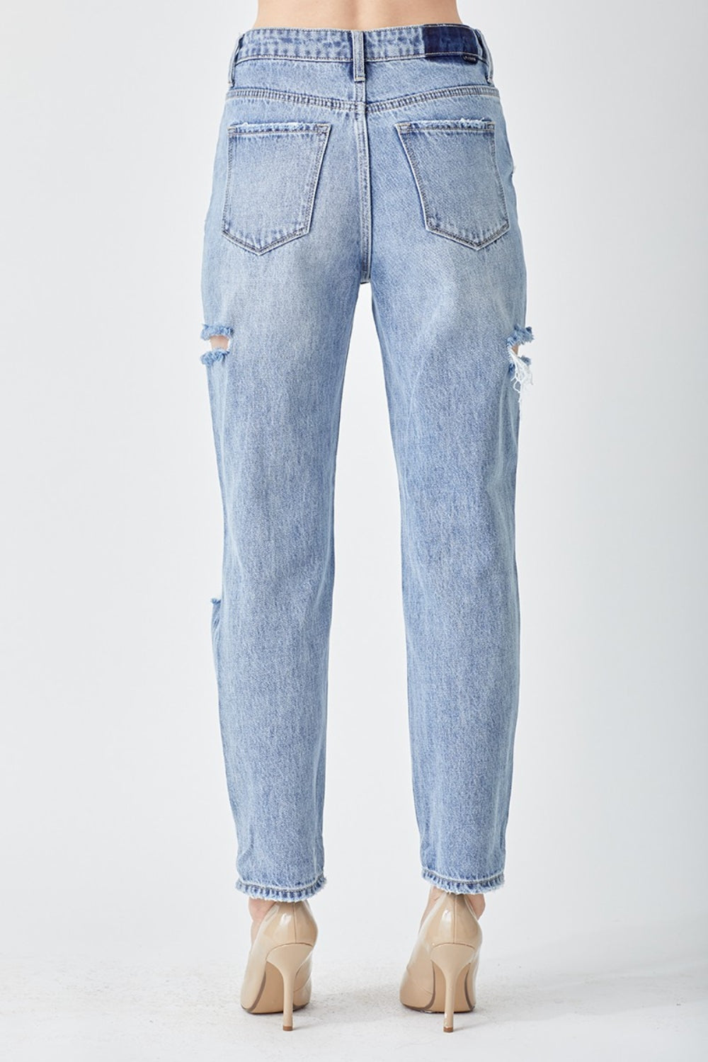 RISEN Distressed Slim Cropped Jeans - The Goddess Galleries