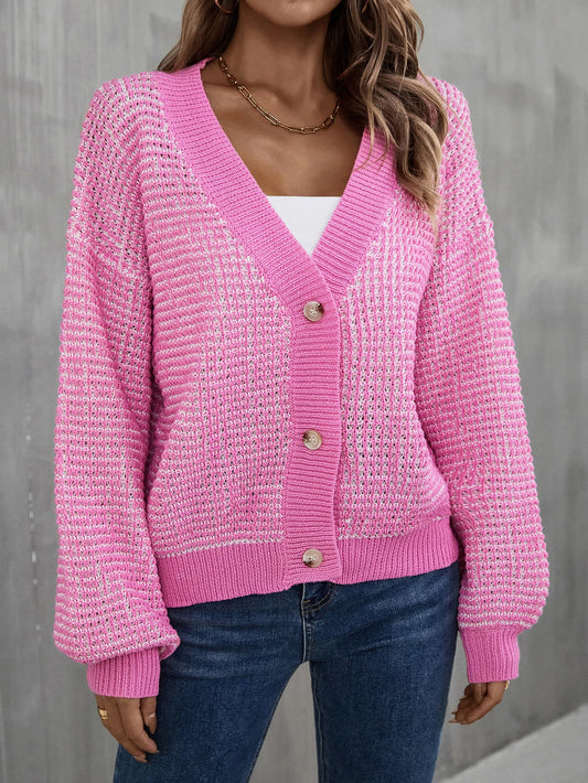 Angel Wings V-Neck Dropped Shoulder Cardigan - The Goddess Galleries