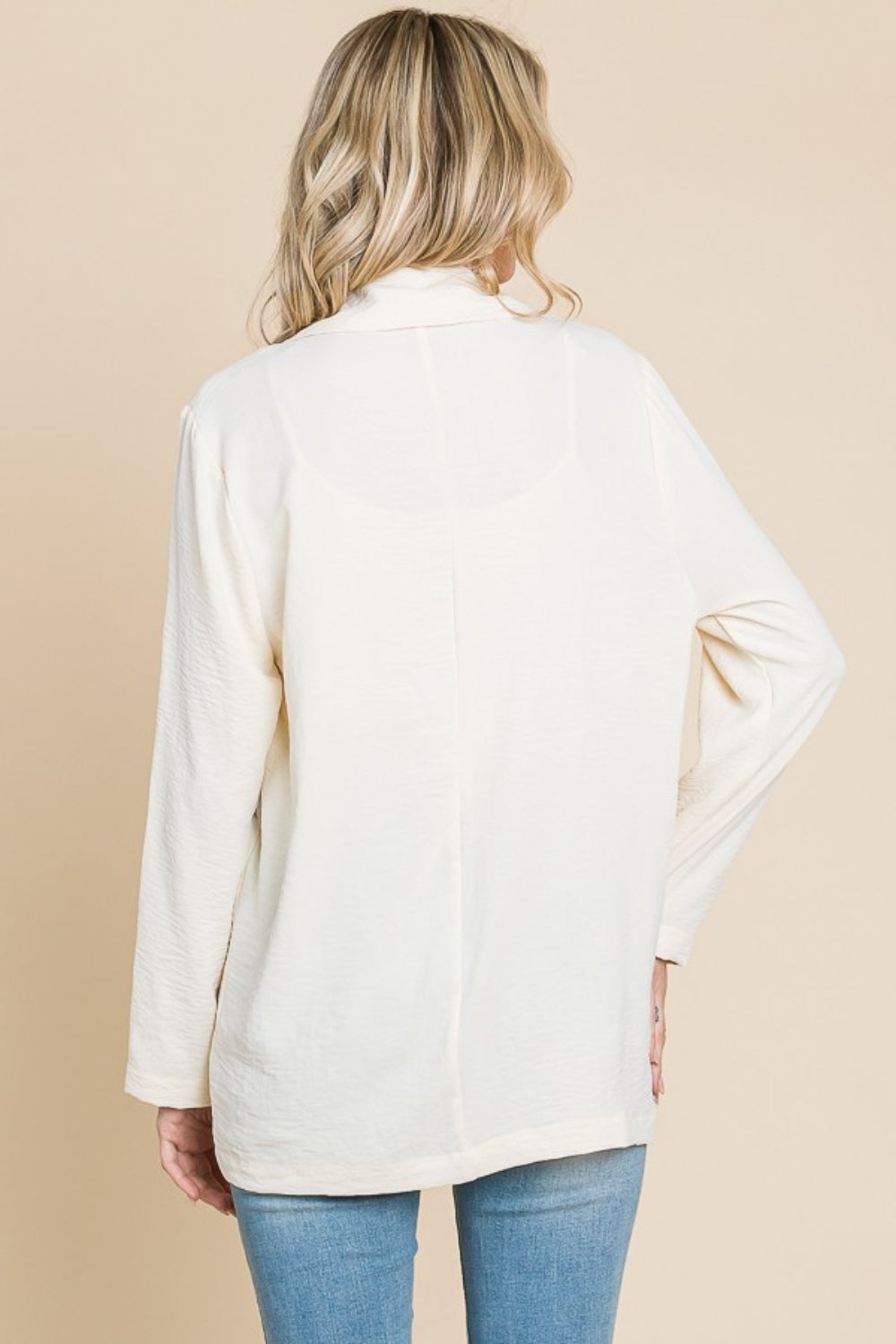 Culture Code One Button Long Sleeve Blazer with Pockets - The Goddess Galleries