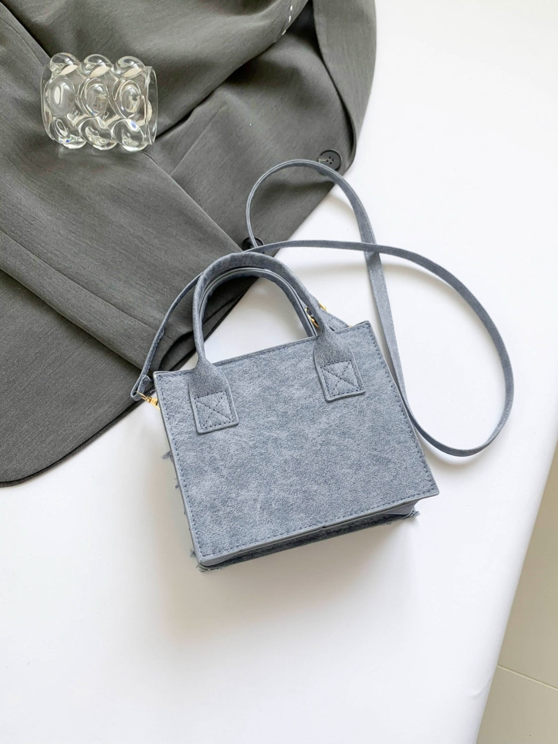 Raw Edge Plaid Shoulder Bag - The Goddess Galleries