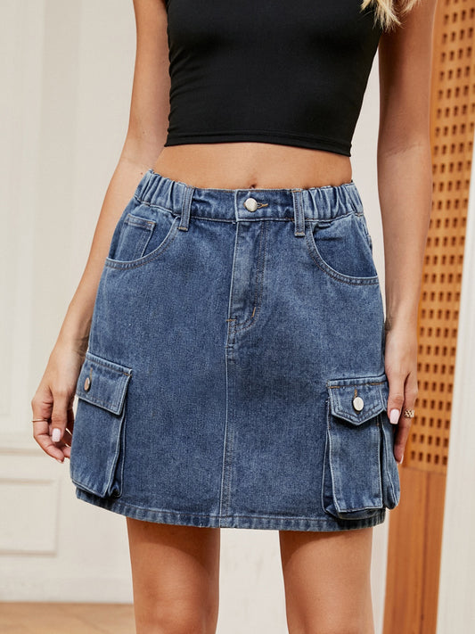 High Waist Denim Skirt - The Goddess Galleries
