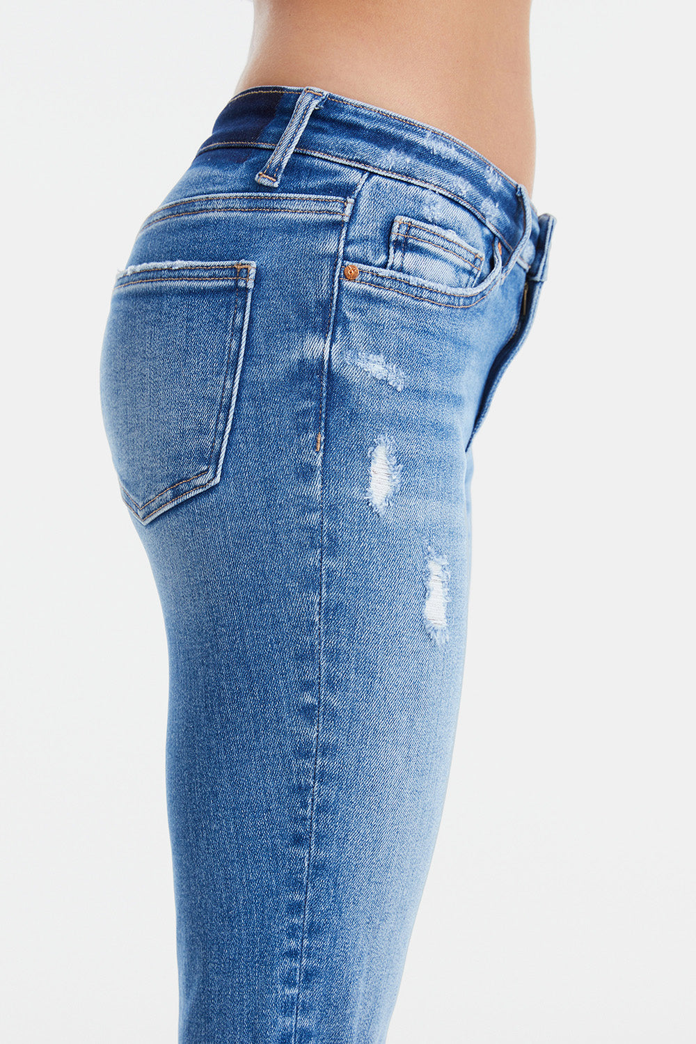 BAYEAS Full Size Mid Waist Distressed Ripped Straight Jeans - The Goddess Galleries