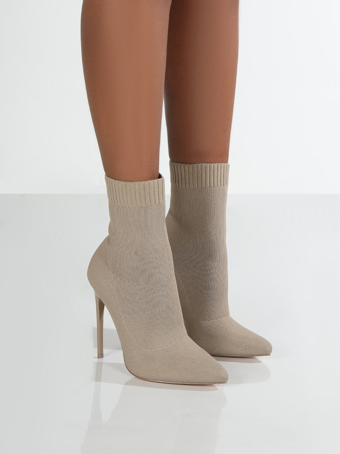 Mesh Point Toe Stiletto Boots - The Goddess Galleries