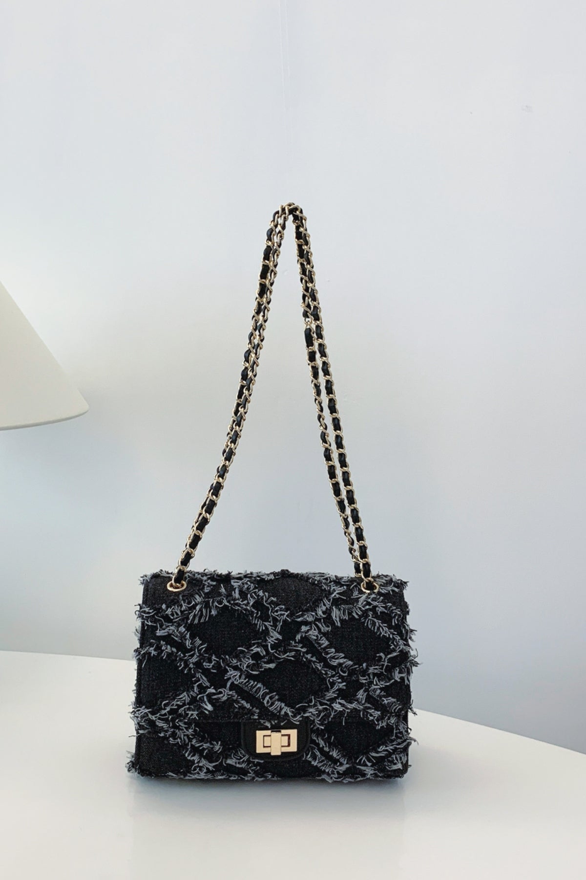 Raw Hem Denim Crossbody Bag - The Goddess Galleries