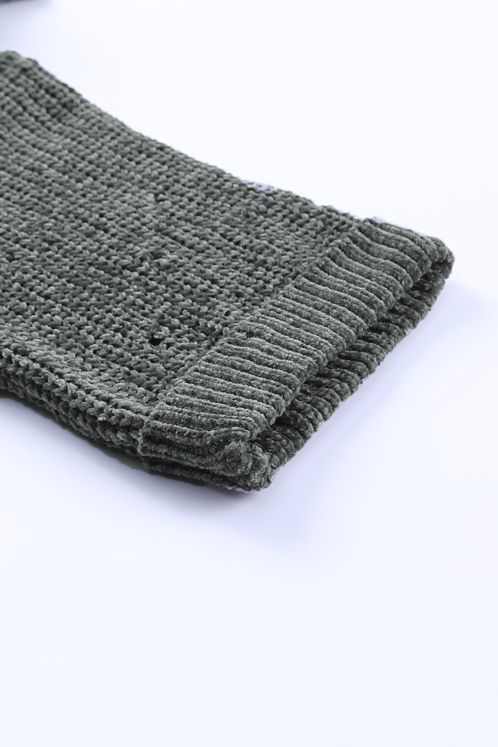 Distressed Round Neck Drop Shoulder Sweater - The Goddess Galleries