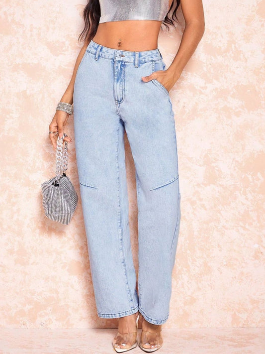 Straight Leg Jeans with Pockets - The Goddess Galleries