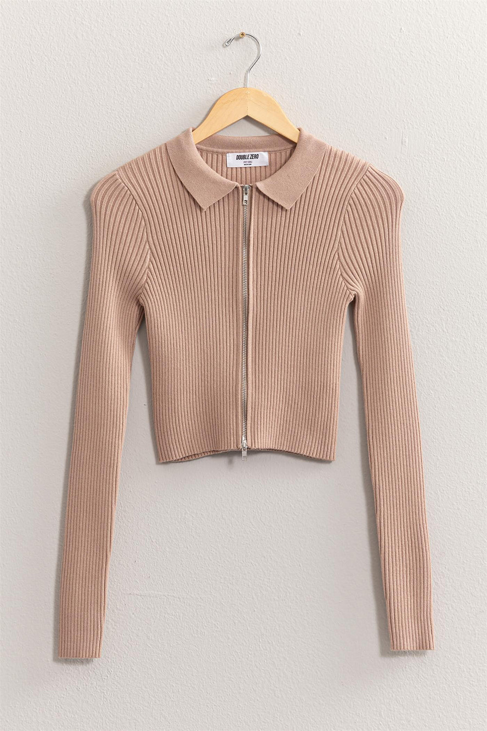 HYFVE Ribbed Double Zip Cropped Cardigan - The Goddess Galleries